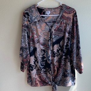 EUC Dress Barn Sz 1X Woman’s Long Sleeve Blouse